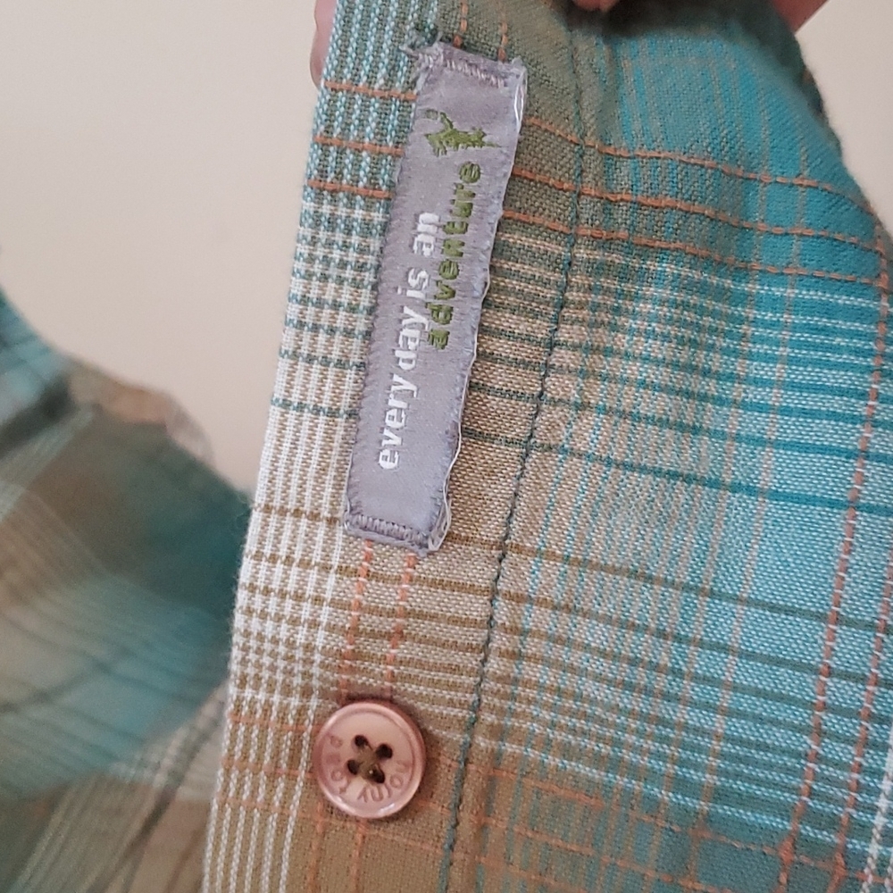 Horny Toad Open Air LS Plaid Long Sleeve Button Up Organic Cotton Shirt M - Picture 6 of 10